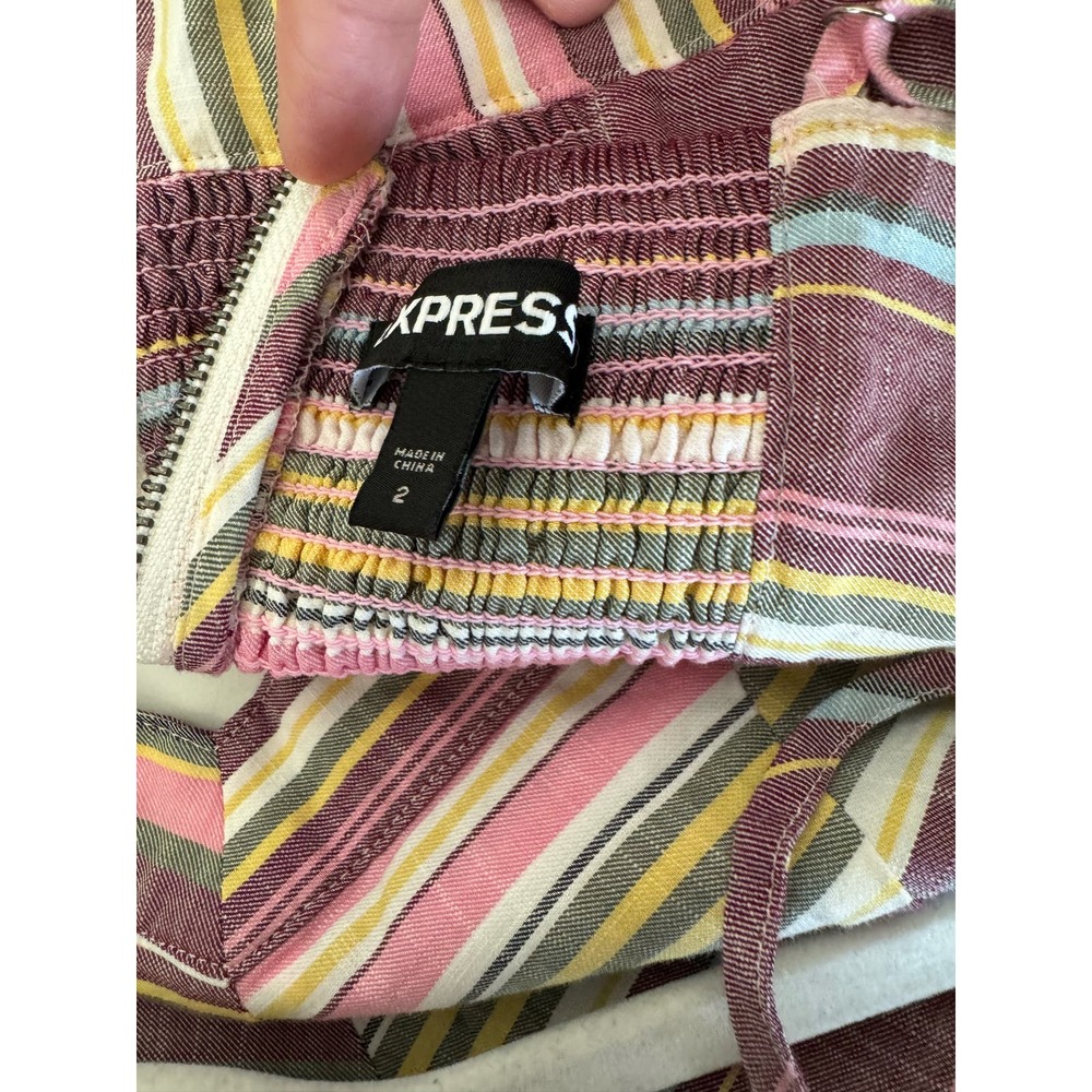 Express 100% Cotton Dress with Cutout Size 2 Multicolor - Picture 7 of 10